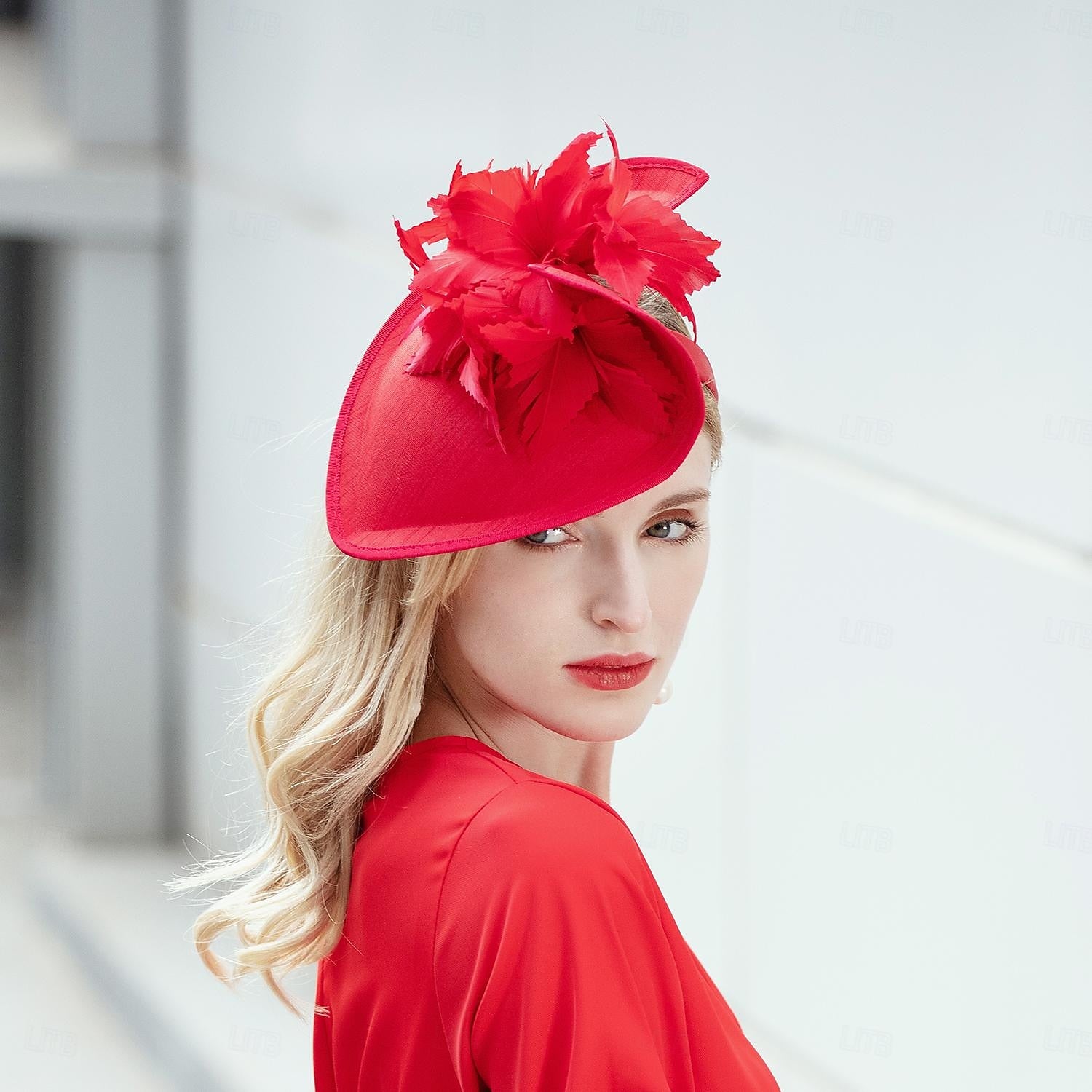 DingJiDress Headbands Fascinators Kentucky Derby Hat Fiber Saucer Hat Top Hat Wedding Tea Party Elegant Wedding