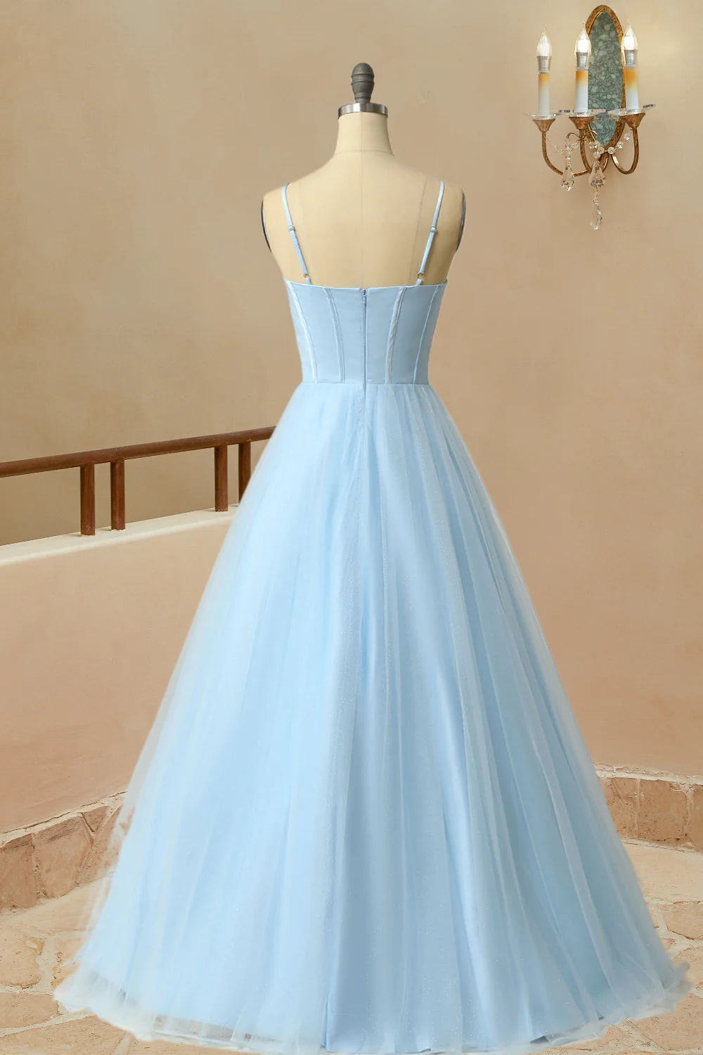 DingJiDress Gorgeous A-line Pink Long Sweetheart Floor-Length Sleeveless Prom Dresses