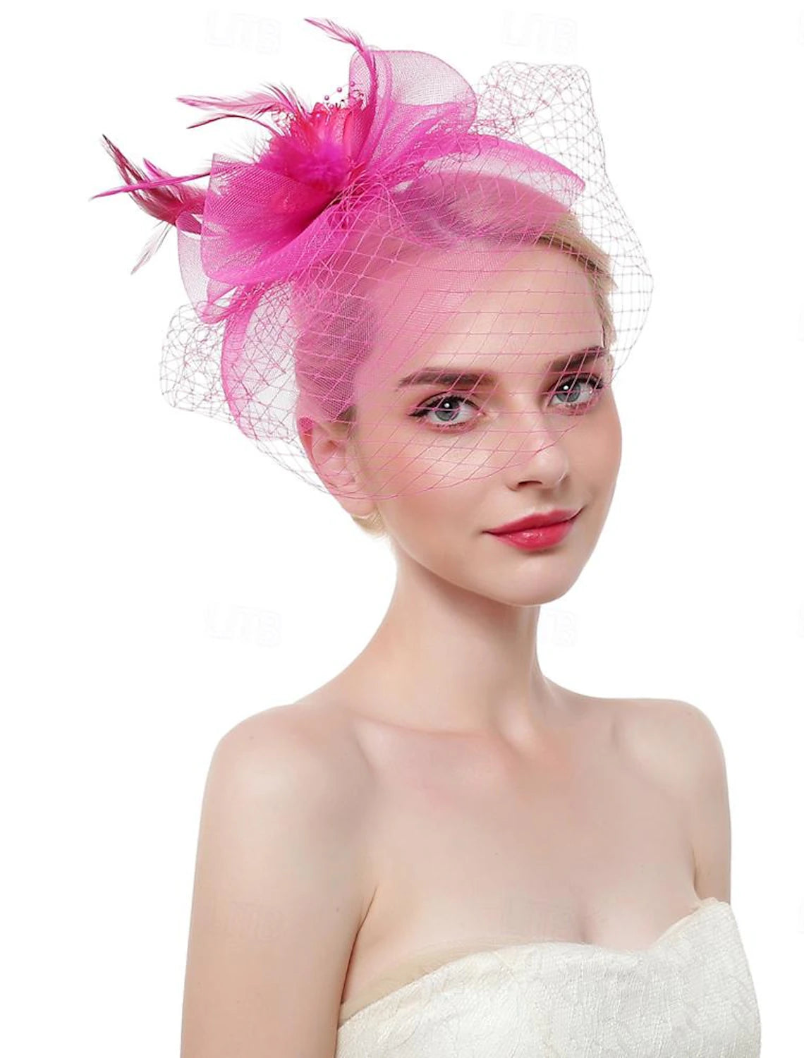 DingJiDress Fascinators Hats Headwear Hat Top Hat Veil Hat Horse Race Cocktail Elegant Vintage With Feather Bows Headpiece