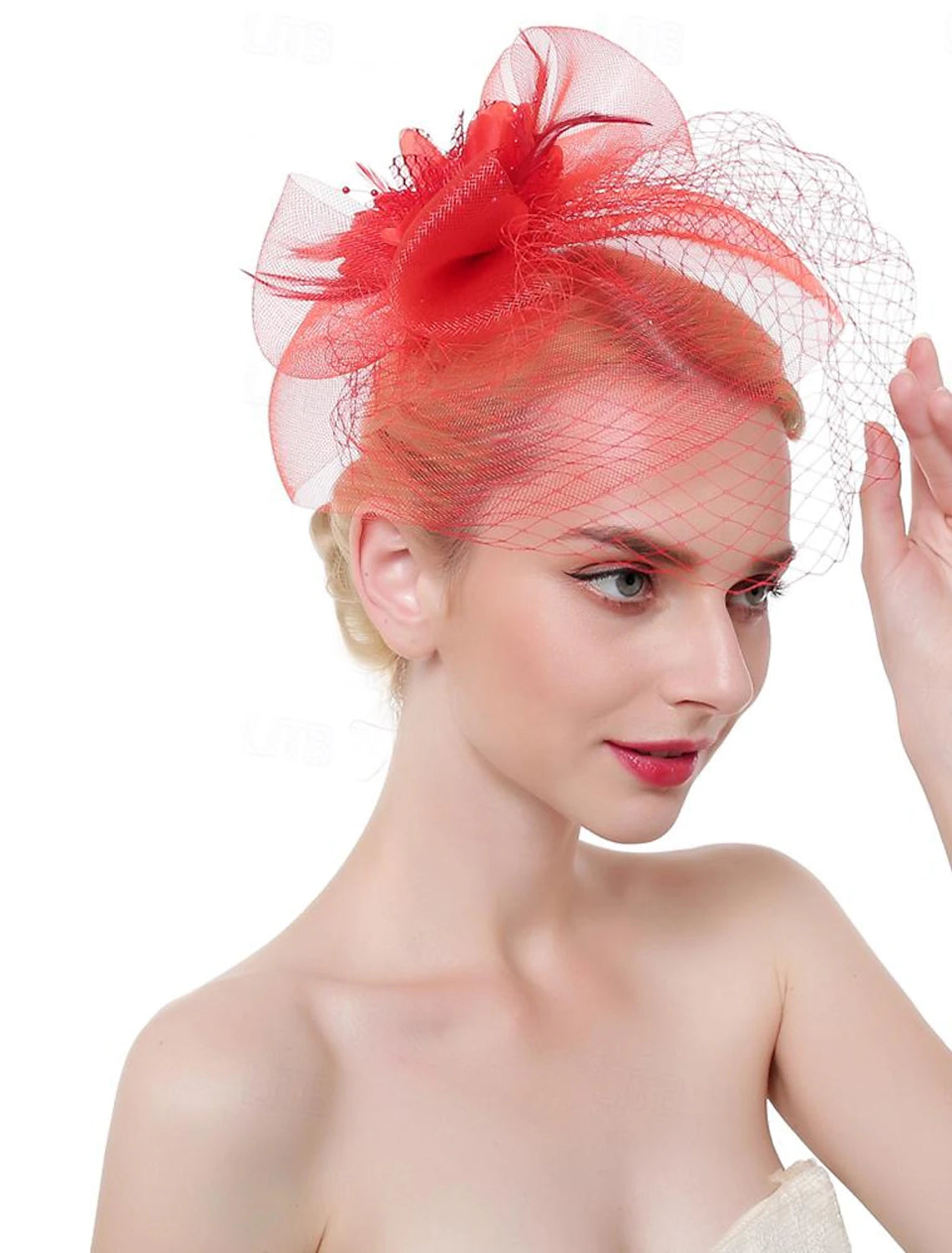 DingJiDress Fascinators Hats Headwear Hat Top Hat Veil Hat Horse Race Cocktail Elegant Vintage With Feather Bows Headpiece