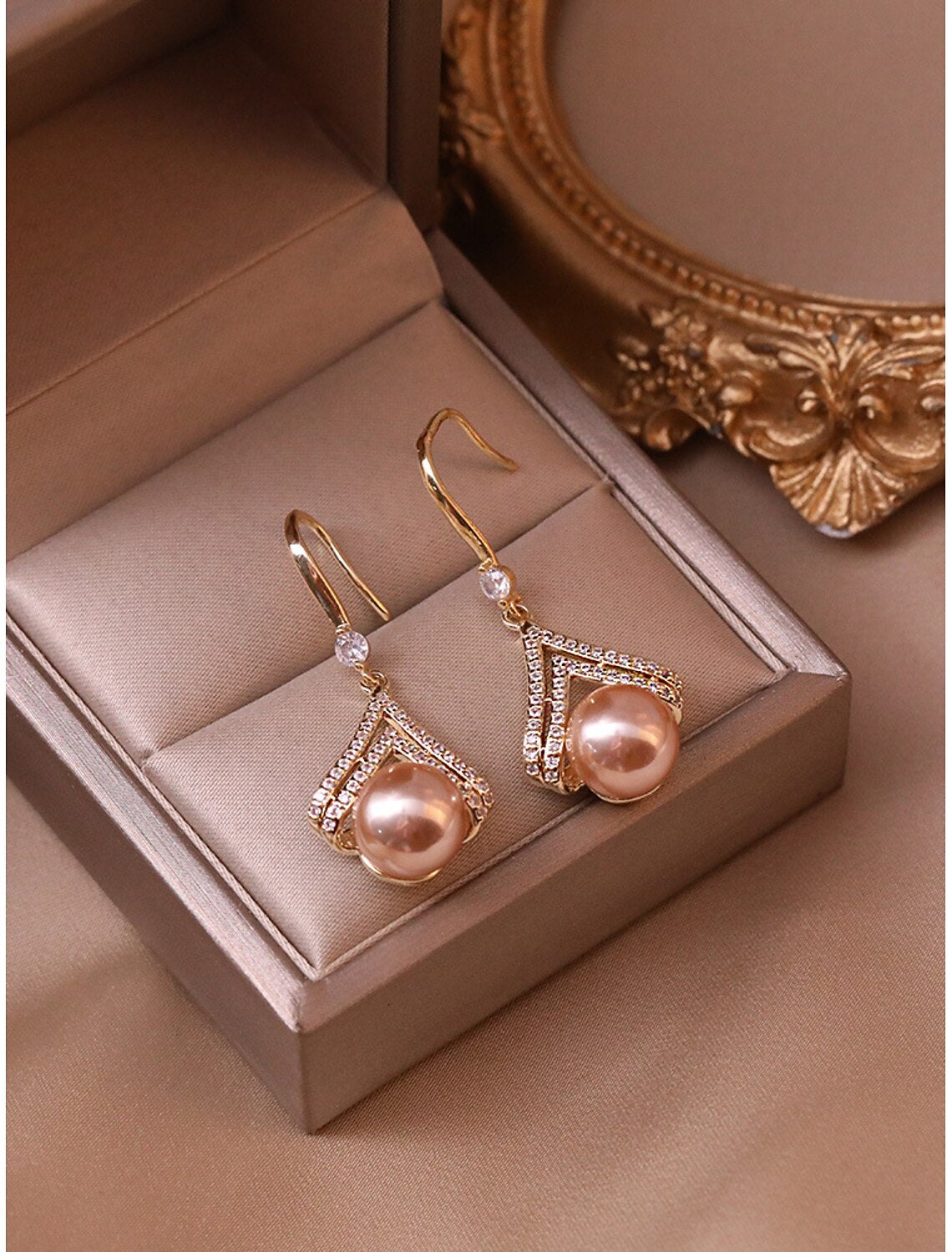 DingJiDress Women's Pearl Stud Earrings Classic Precious Cute Stylish Earrings Jewelry Gold For Gift Festival 1 Pair