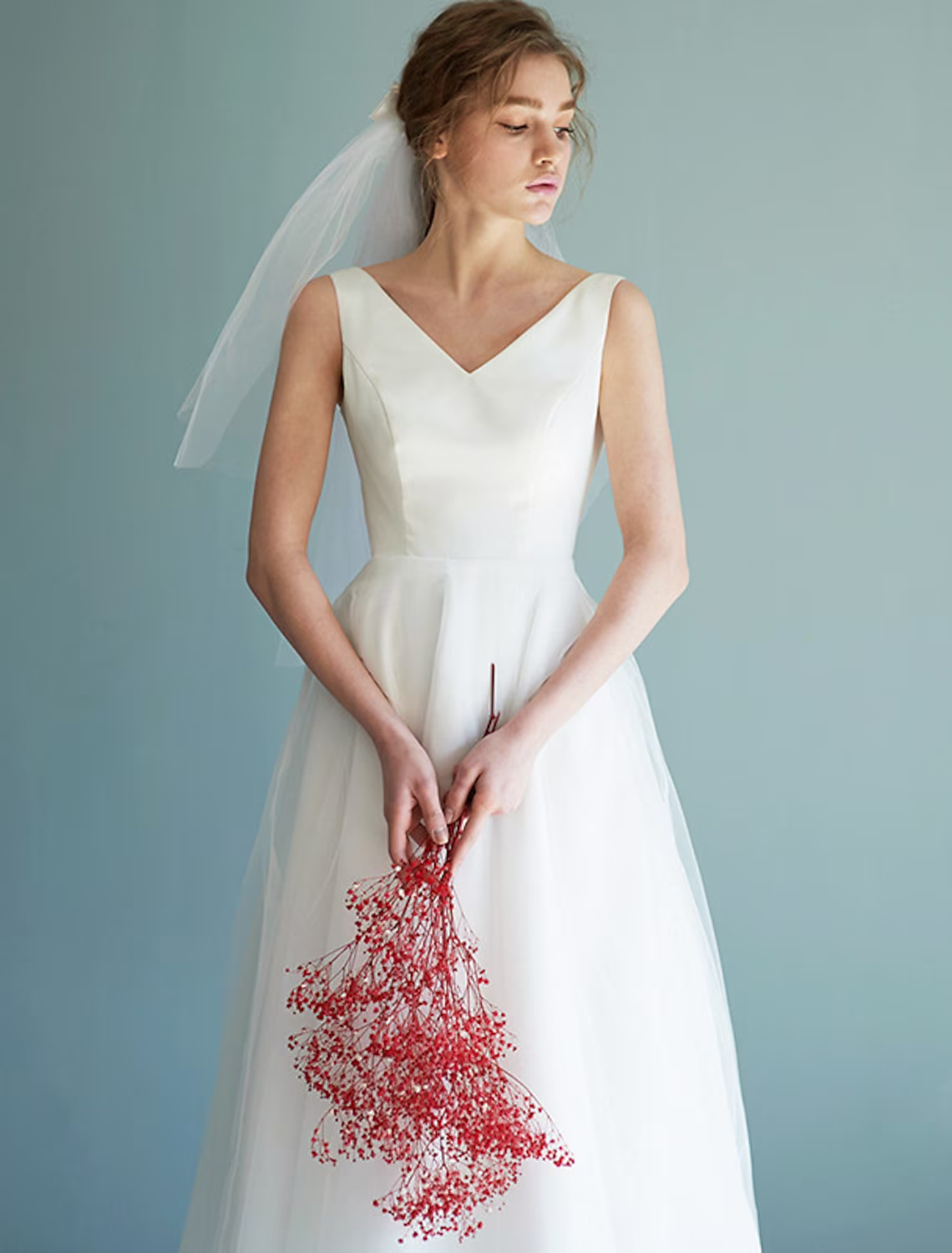 Bridal Shower Little White Dresses Wedding Dresses Length A-Line Sleeveless V Neck Satin With