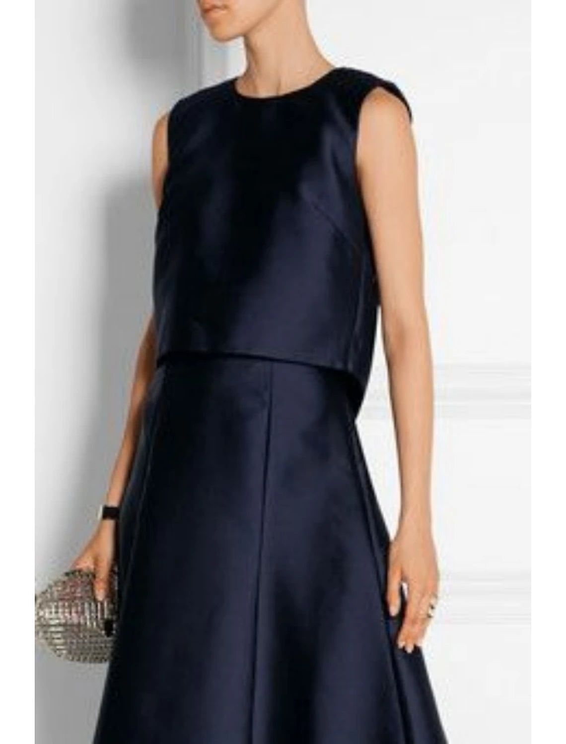 Two Piece Sheath / Column Mother of the Bride Dress Wedding Guest Simple Elegant High Low Jewel Neck Asymmetrical Taffeta Sleeveless with Pleats