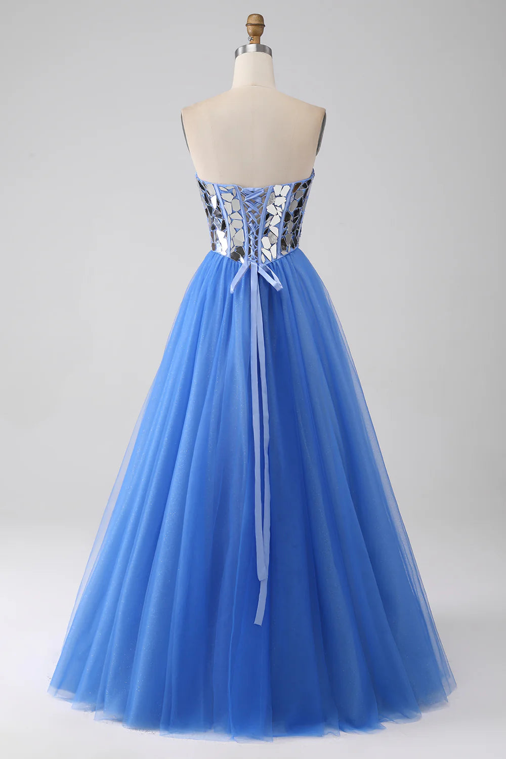 DingJiDress A-Line Sweetheart Mirror Royal Blue Prom Dress