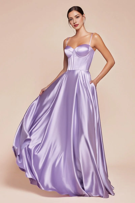 DingJiDress November December Wedding Guest Dress Satin A-Line Spaghetti Strap Bustier Dress Backless Split Fork Elegant Formal Party Dress