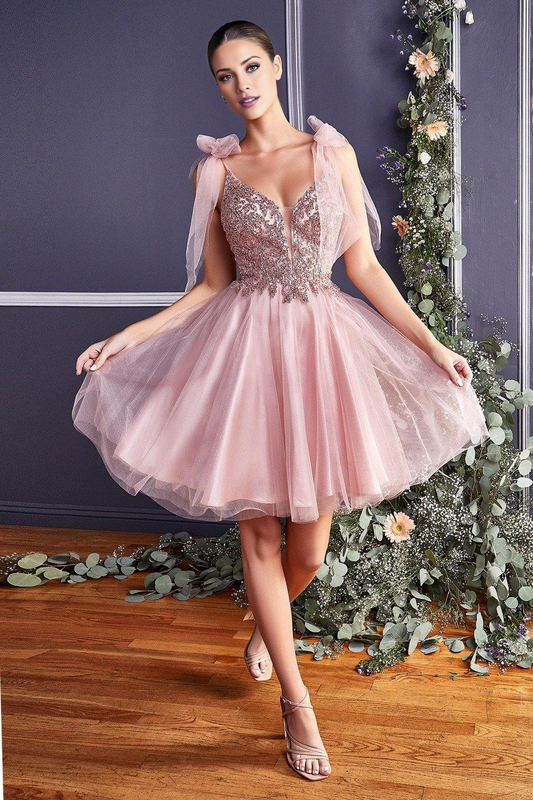 DingJiDress High Quality Dress Evening Dress Exquisite A-line Sleeveless V-neckline Lace Applique Prom Dress