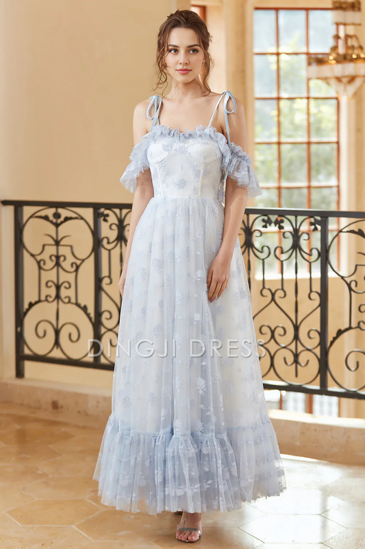 DingJiDress High Quality Dress Evening Dress Princess A Line Off The Shoulder Spaghetti Strap Ruched Fantastic Long Prom Dress