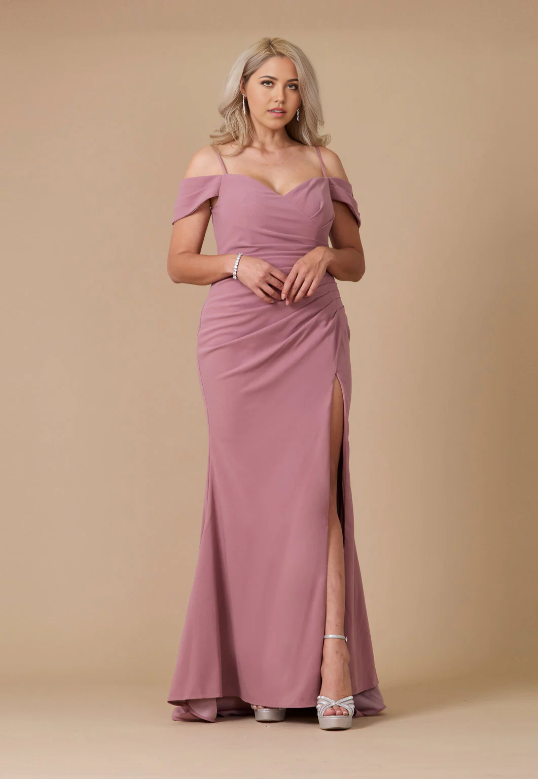 DingJiDress Bridesmaid Dresses Elegant Long Sweetheart Off The Shoulder Pleated Wrap High Slit Wedding Guests Dresses