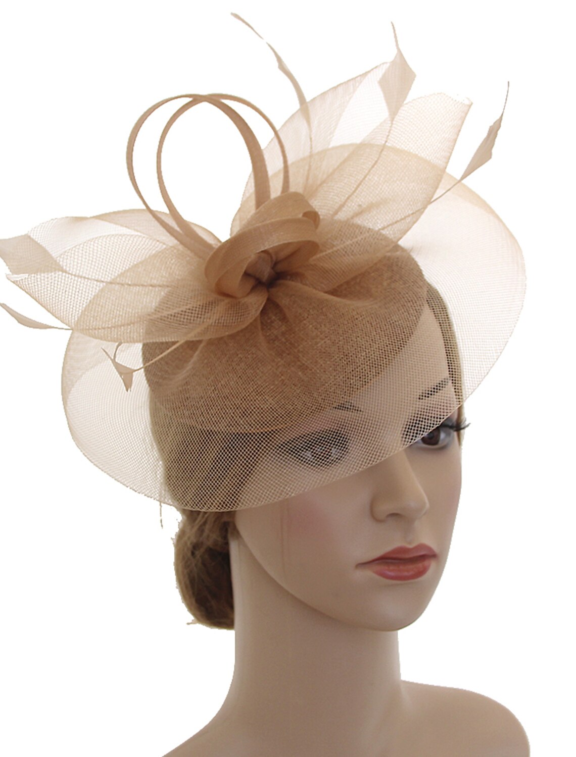DingJiDress Fascinators Kentucky Derby Hat Headwear Organza Polyester / Polyamide Fedora Hat Floppy Hat Veil Hat Tea Party Horse Race Ladies Day Vintage Style Vintage Elegant With Feather Appliques
