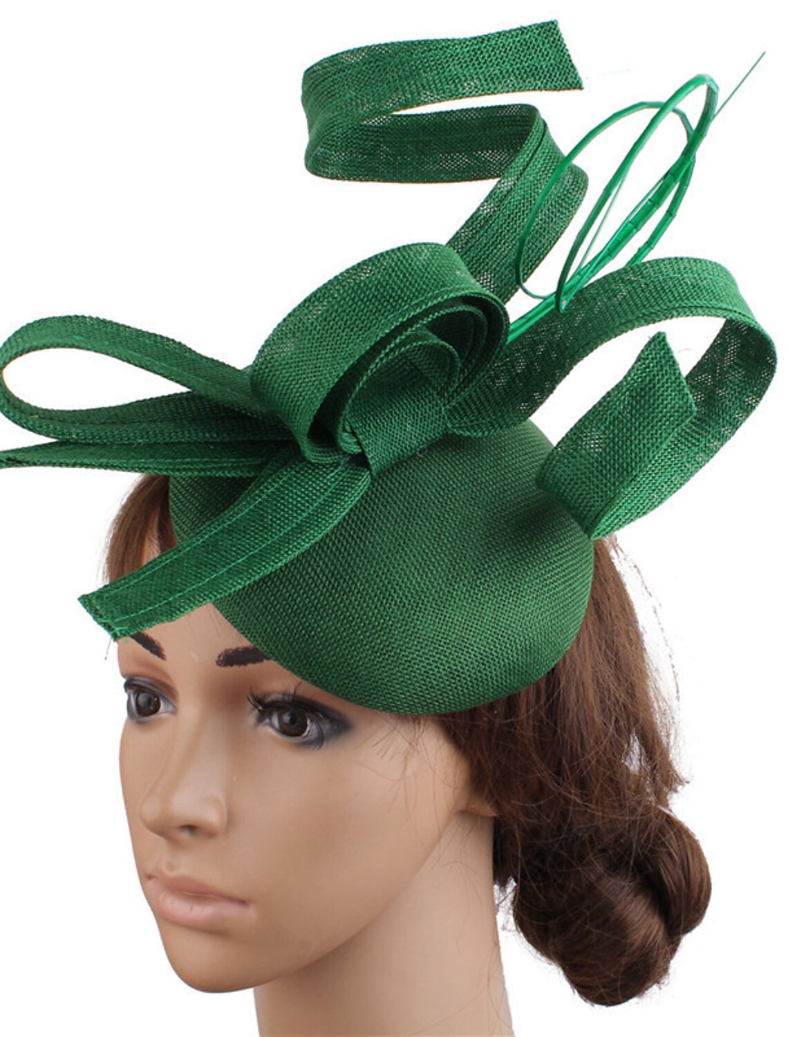 DingJiDress Fascinators Faux Linen Wedding Kentucky Derby Cocktail Royal Astcot Fashion Vintage With Bowknot Headpiece Headwear