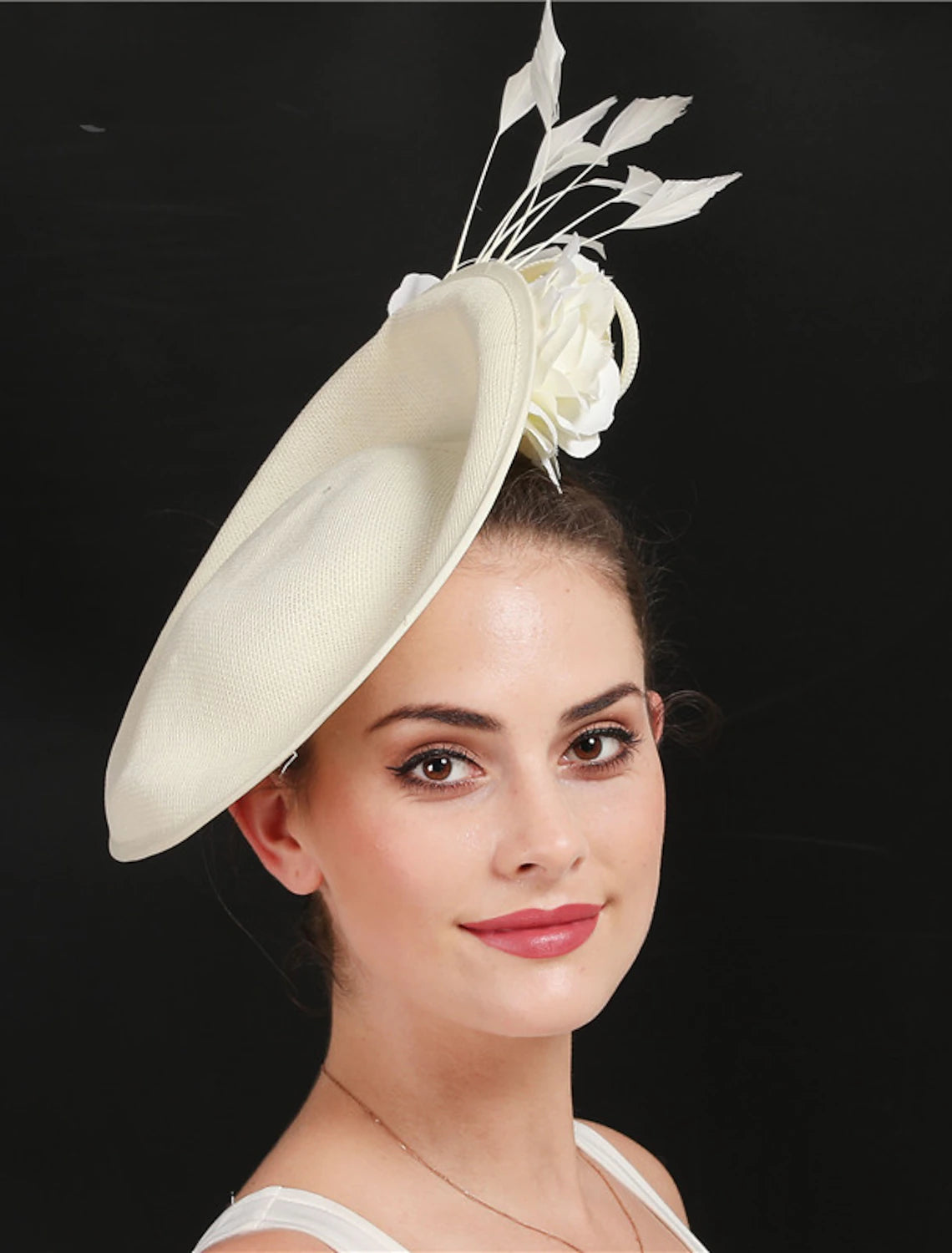 DingJiDress Fascinators Sinamay Wedding Kentucky Derby Cocktail Royal Astcot Fashion Bridal With Feather Floral Headpiece Headwear