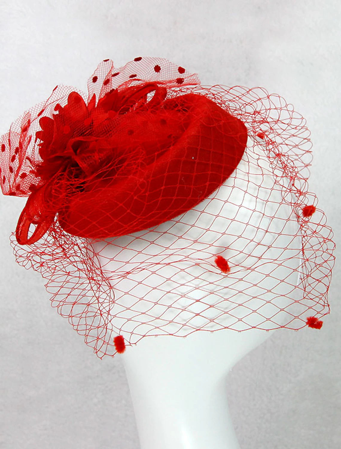 DingJiDress Fascinators Kentucky Derby Hat Headwear Headpiece Net Veil Hat Wedding Ladies Day Cocktail Royal Astcot With Cap Floral Headpiece Headwear