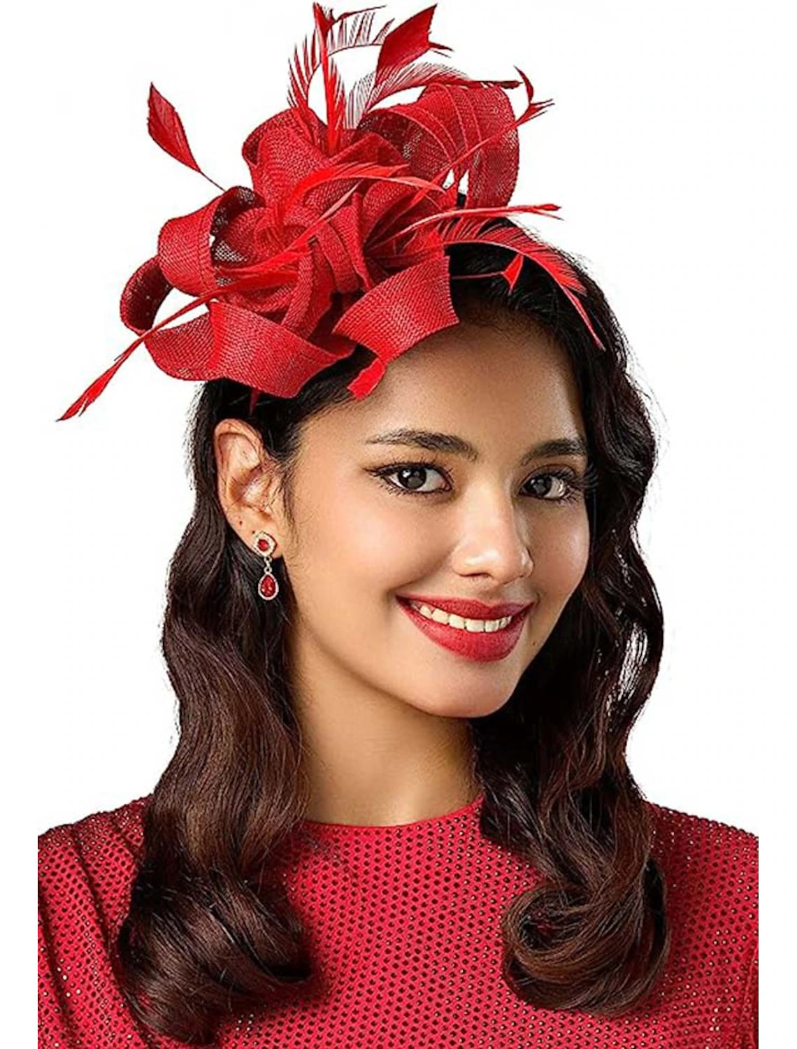 DingJiDress Fascinators Net Halloween Kentucky Derby Classic Wedding With Flower Headpiece Headwear