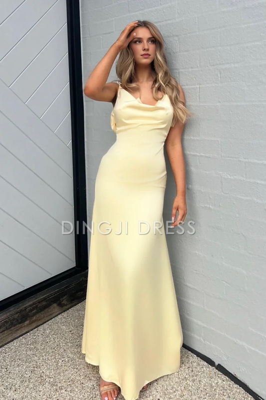 DingJiDress Charming Sheath Spaghetti Straps Long with Pearl Elegant Fashion Prom Dress