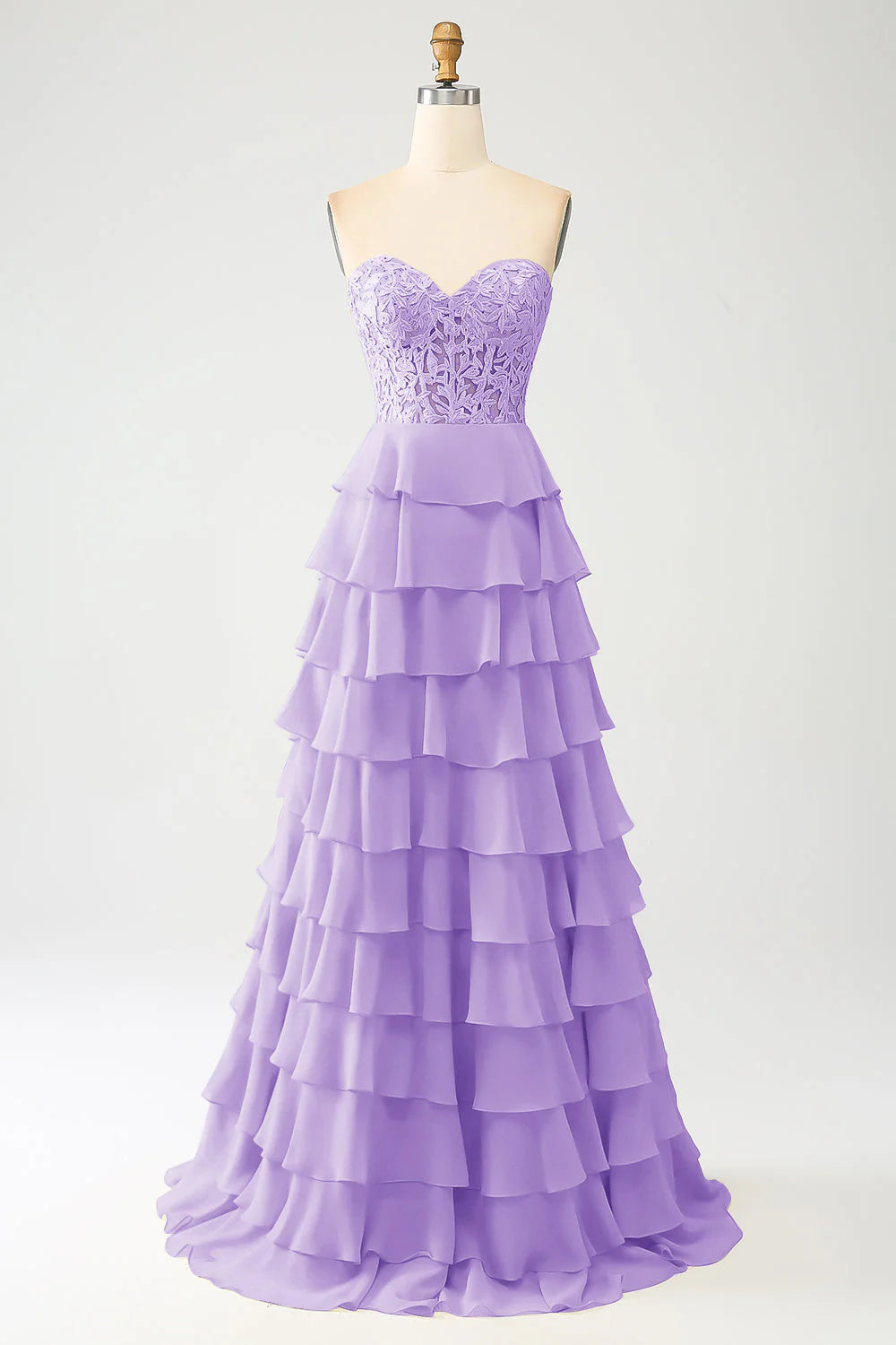 DingJiDress Yellow Sweetheart Tiered Long Prom Dress