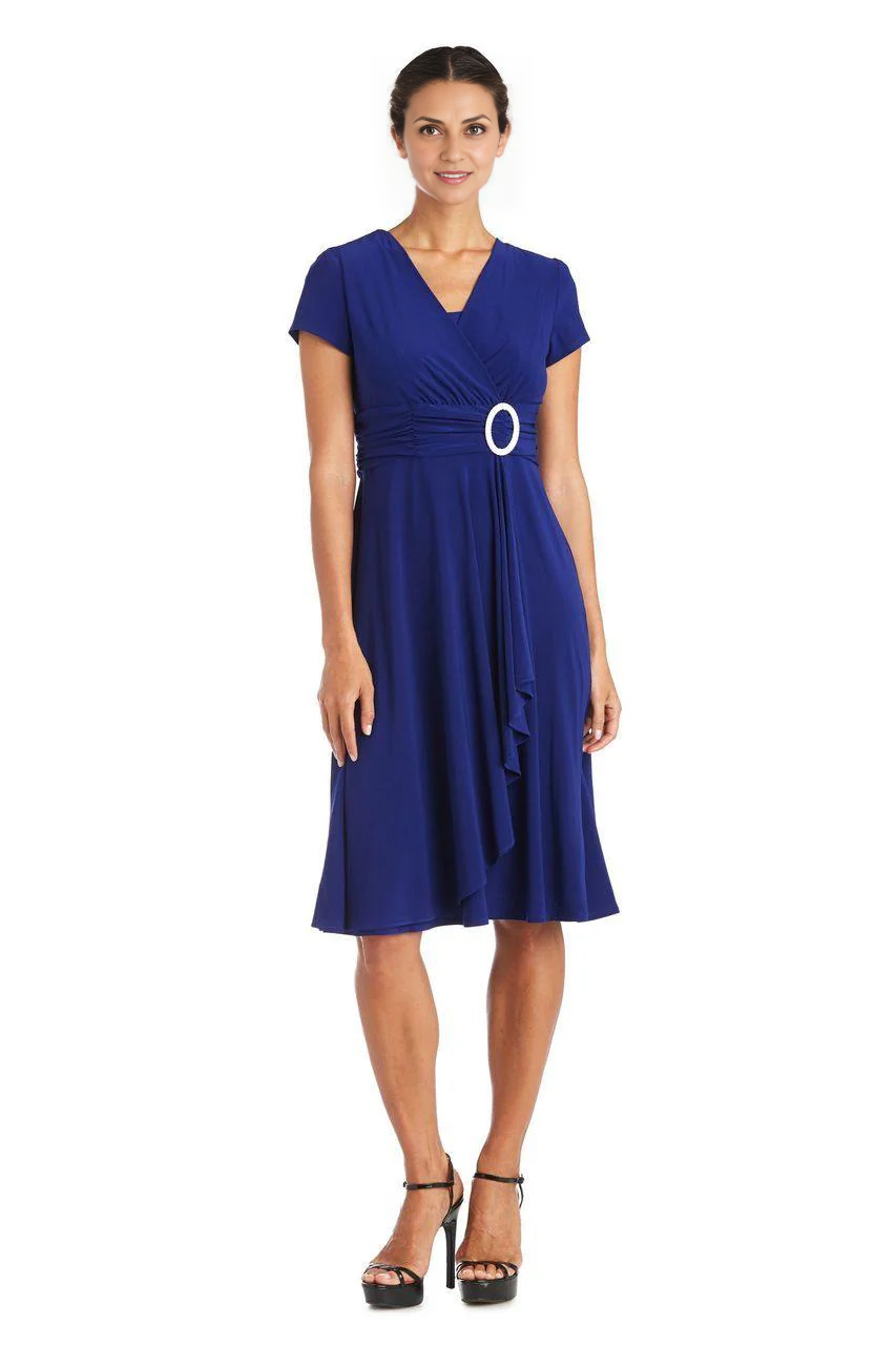 DingJiDress Evening Dress A Line Short Sleeve Ruched Knee-Length Beautiful Modest Mother Of The Bride Dress