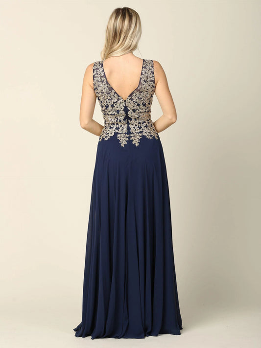 DingJiDress Evening Dress Elegant A Line V neck V-back Lace Applique Retro Fashion Mother Of The Bride Dress