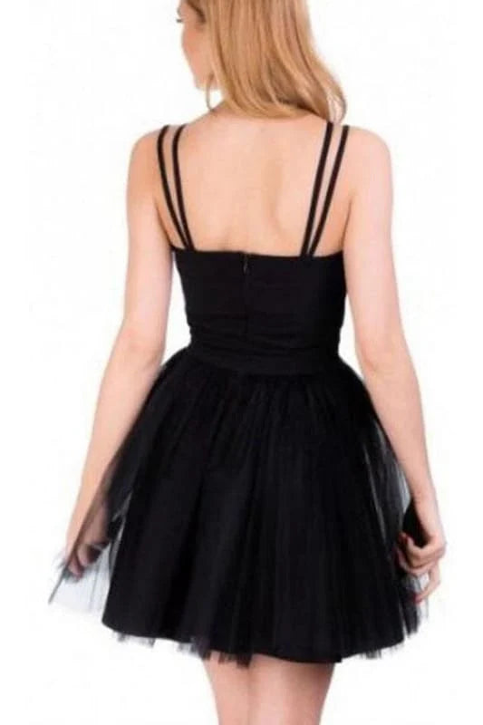 DingJiDress Short Prom Dress A Line Spaghetti Strap Sexy Cute Short Tulle Homecoming Dress