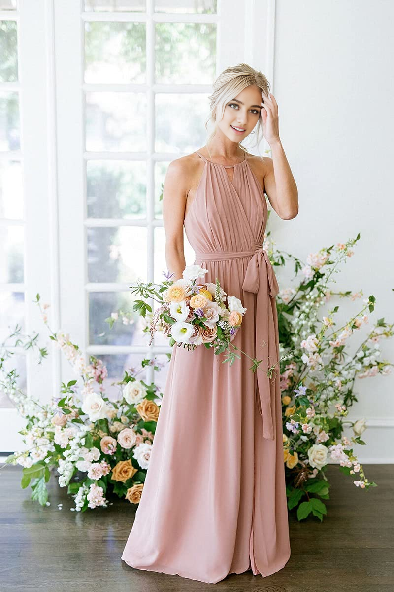 DingJiDress Bridesmaid Dresses A-Line Pleated Elegant Simple Fashion Long Formal Wear Dresses