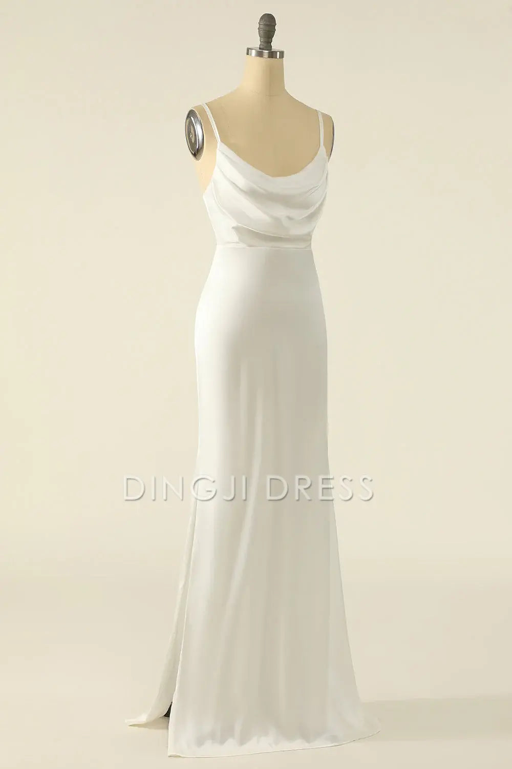 DingJiDress High Quality Dress Elegant Sheath Spaghetti Strap Backless Simple Prom Dress