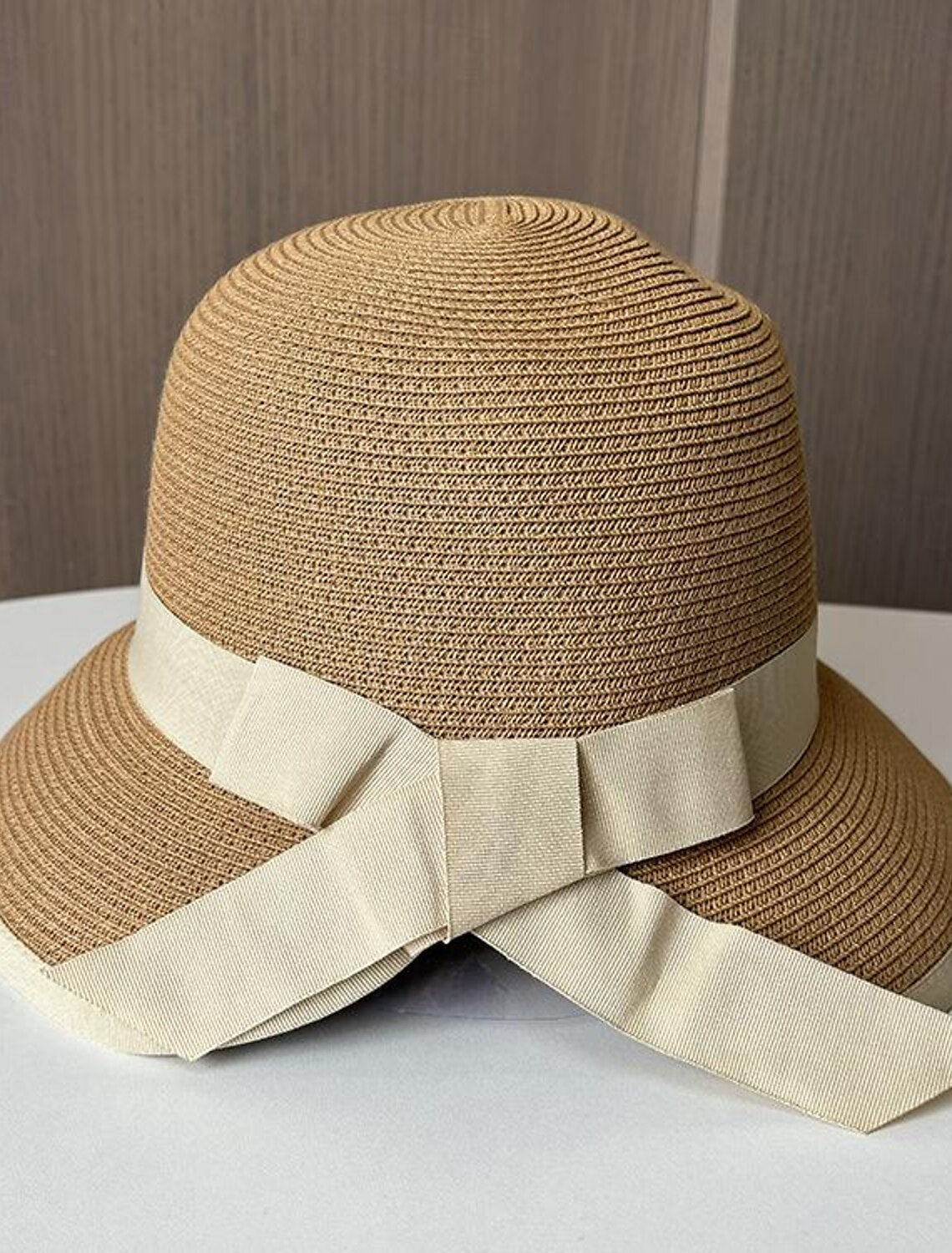 DingJiDress Hats Headwear Acrylic / Cotton Straw Bucket Hat Straw Hat Sun Hat Casual Holiday Elegant Retro With Bowknot Pure Color Headpiece Headwear