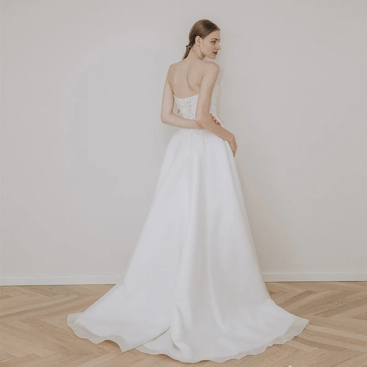 DingJiDress Formal Women's Dresses A Line Sweet heart Off Shoulder Sleeveless Fantastic Wedding Dress