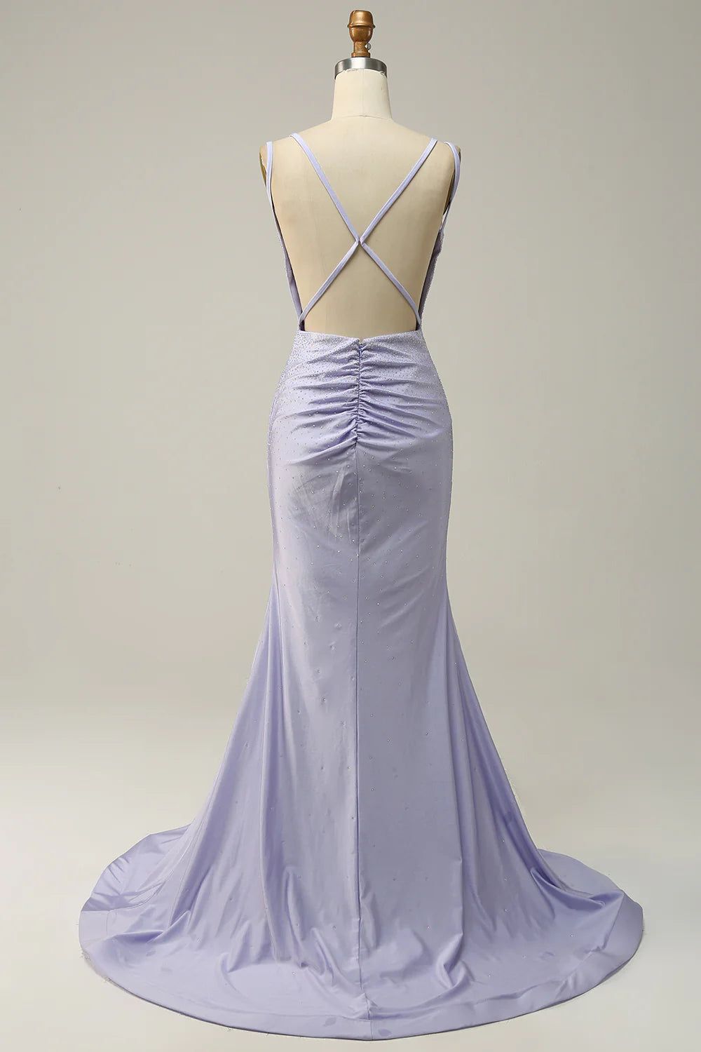 DingJiDress Lavender Mermaid Beading Sparkly Prom Dress