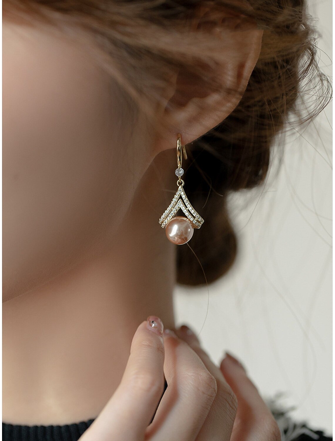 DingJiDress Women's Pearl Stud Earrings Classic Precious Cute Stylish Earrings Jewelry Gold For Gift Festival 1 Pair