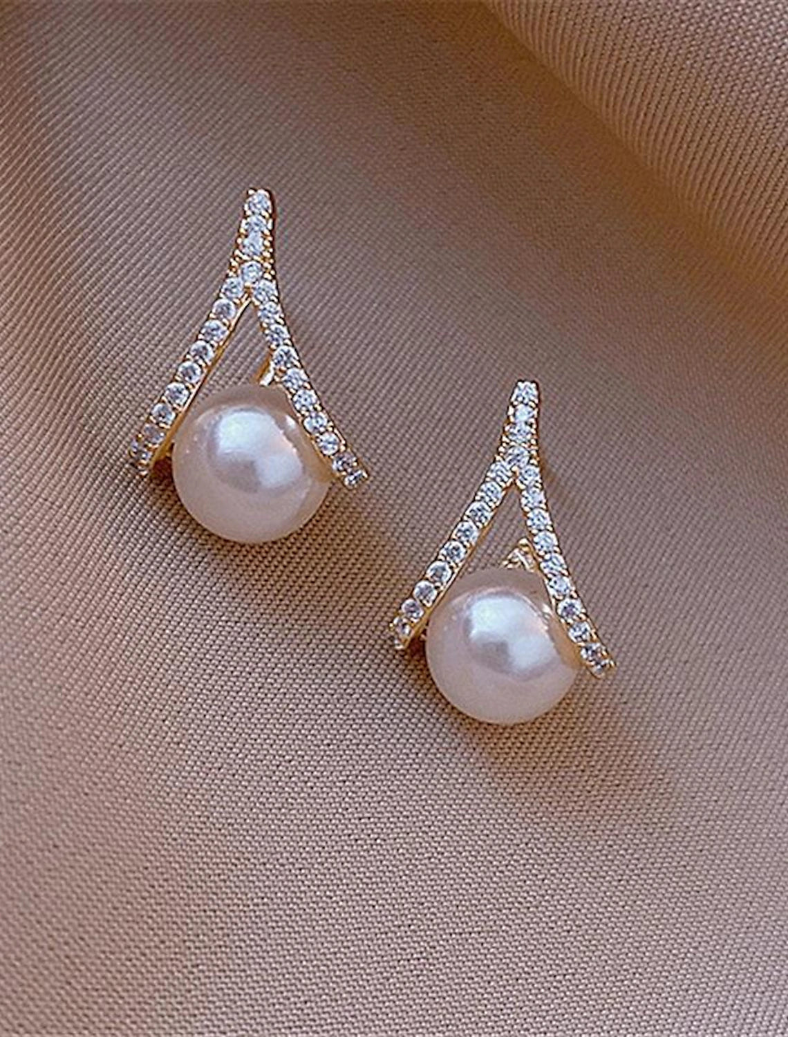 DingJiDress Women's Pearl Stud Jewelry Classic Precious Stylish Romantic Earrings Jewelry Silver For Gift Festival 1 Pair