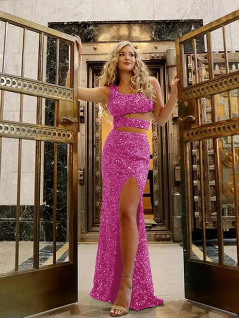 DingJiDress Sheath Square Sleeveless Floor Length Velvet Sequin Prom Dress