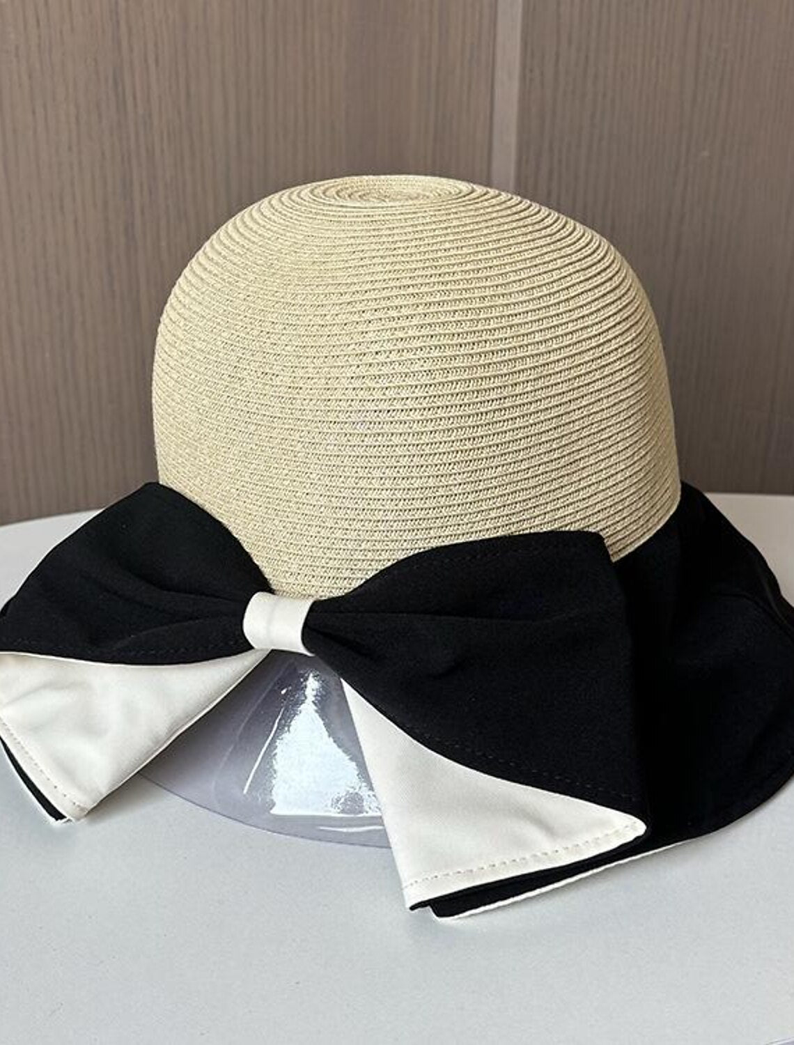 DingJiDress Hats Headwear Straw Bucket Hat Straw Hat Sun Hat Casual Holiday Elegant Retro With Bowknot Pure Color Headpiece Headwear