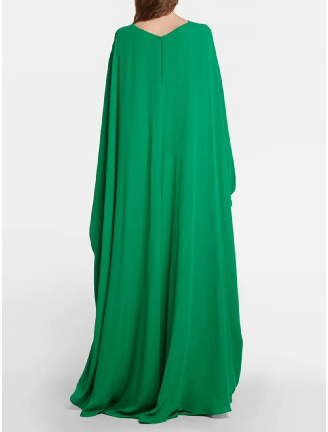 A-Line Evening Gown Elegant Dress Formal Floor Length Long Sleeve Jewel Neck Chiffon with Pleats
