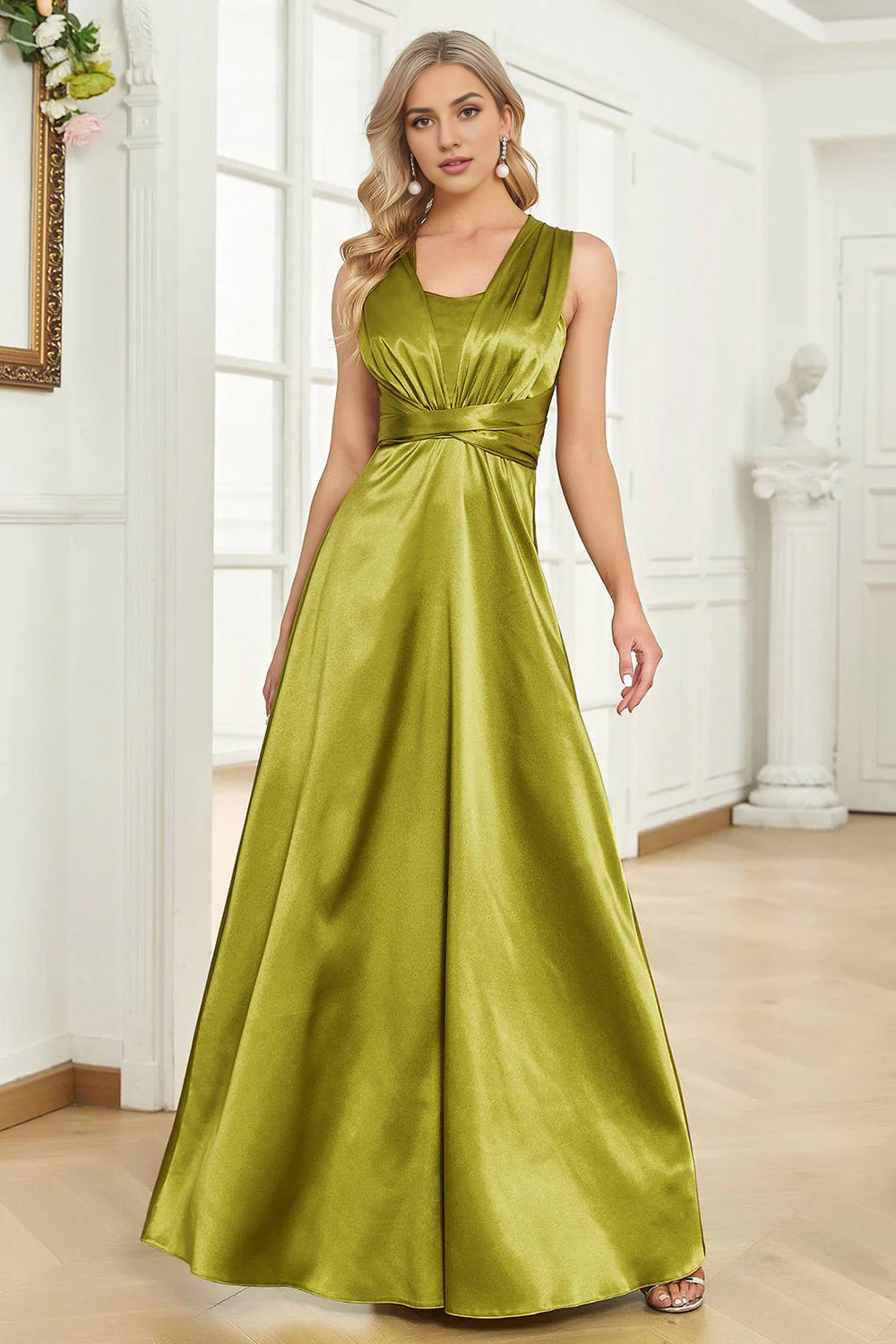 DingJiDress High Quality Dress Evening Dress Elegant A Line Halter Pleated Sleeveless Long Prom Dress