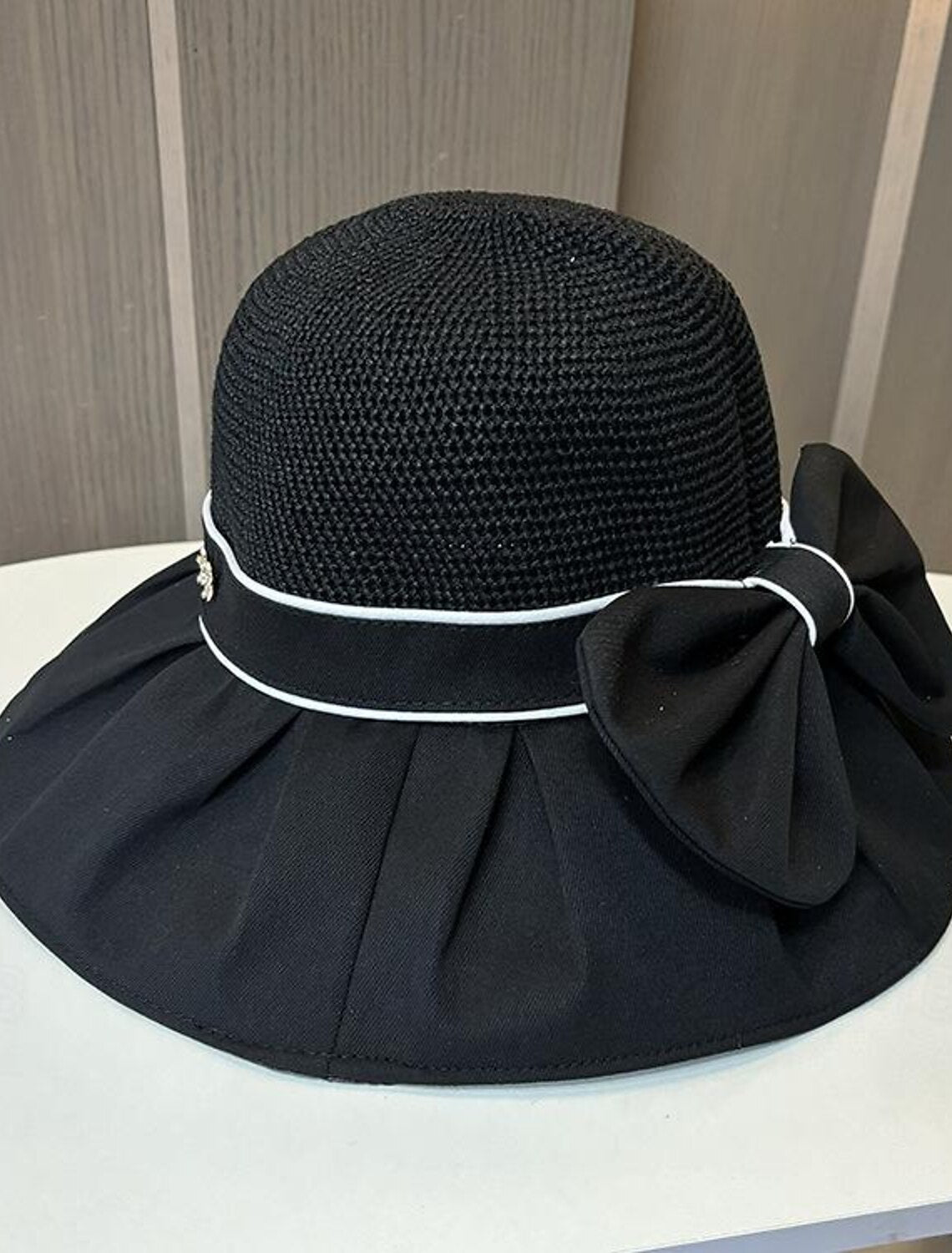 DingJiDress Hats Headwear Straw Bucket Hat Floppy Hat Straw Hat Casual Holiday Elegant Retro With Bowknot Pure Color Headpiece Headwear