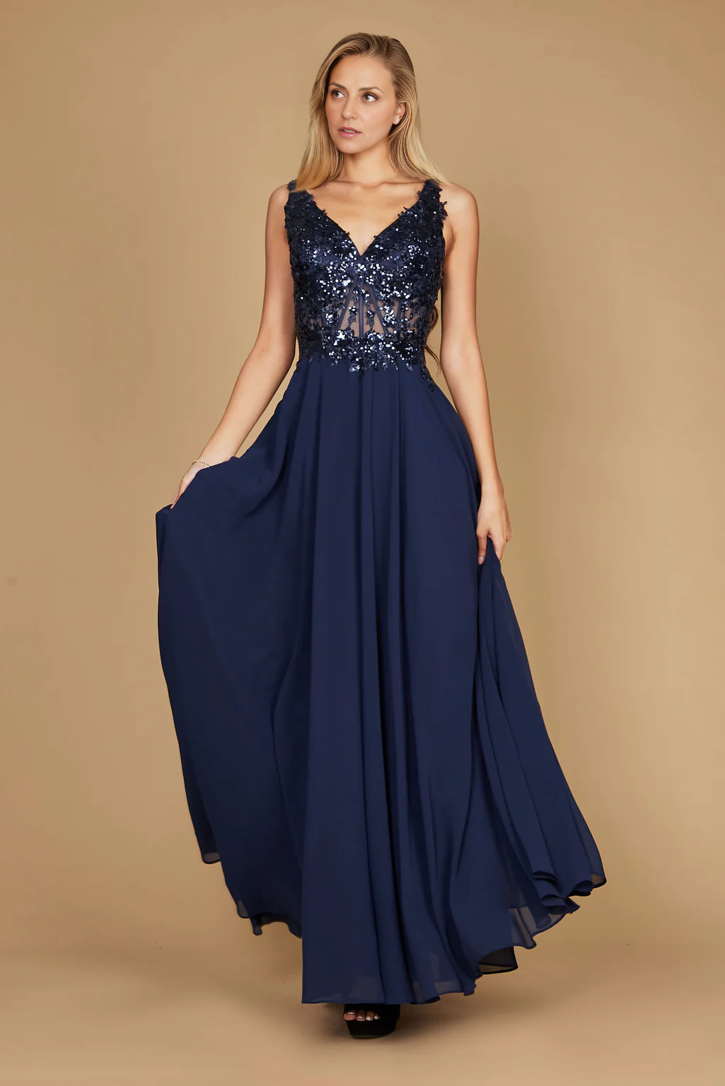 DingJiDress Evening Dress Elegant A Line V Neck Sleeveless Long Mother Of The Bride Dress