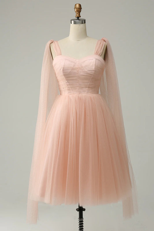 DingJiDress High Quality Dress Exquisite Tulle Sweetheart Straps Sparkle Short Prom Dress