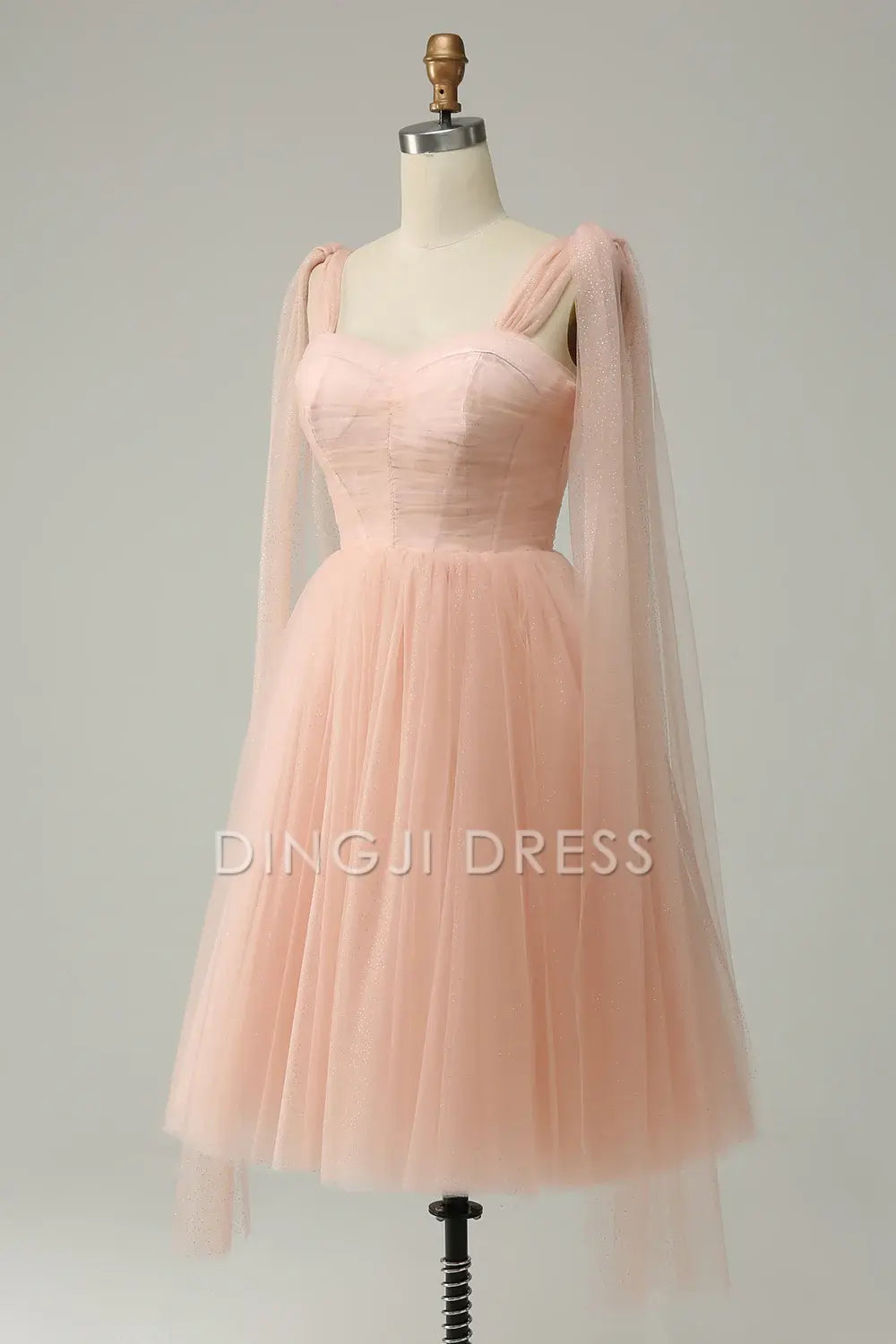 DingJiDress High Quality Dress Exquisite Tulle Sweetheart Straps Sparkle Short Prom Dress