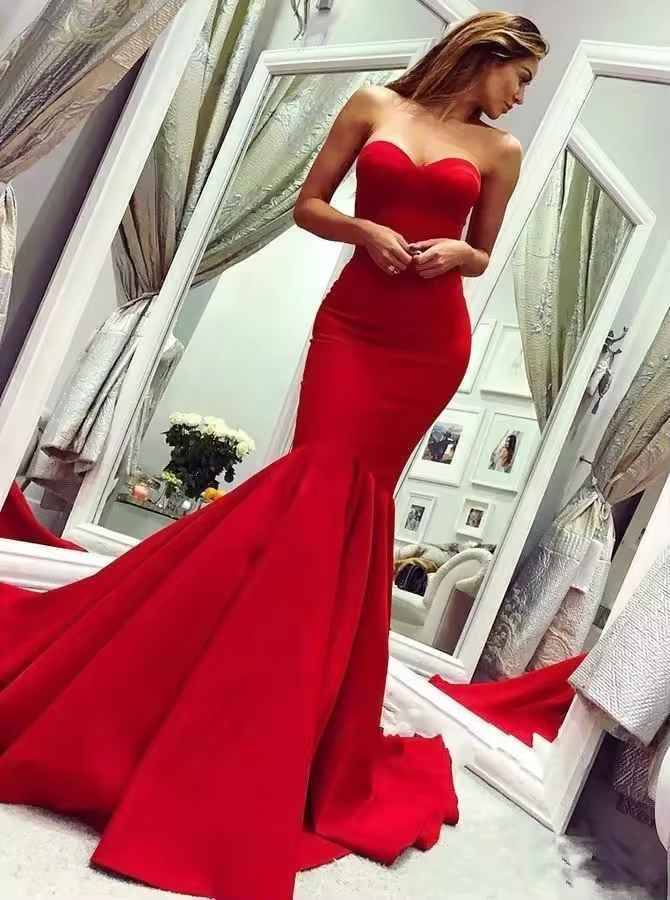 DingJiDress Evening Dress Latest Elegant Long Female Formal Strapless Charming Mermaid Youthful Wedding Guests Dresses