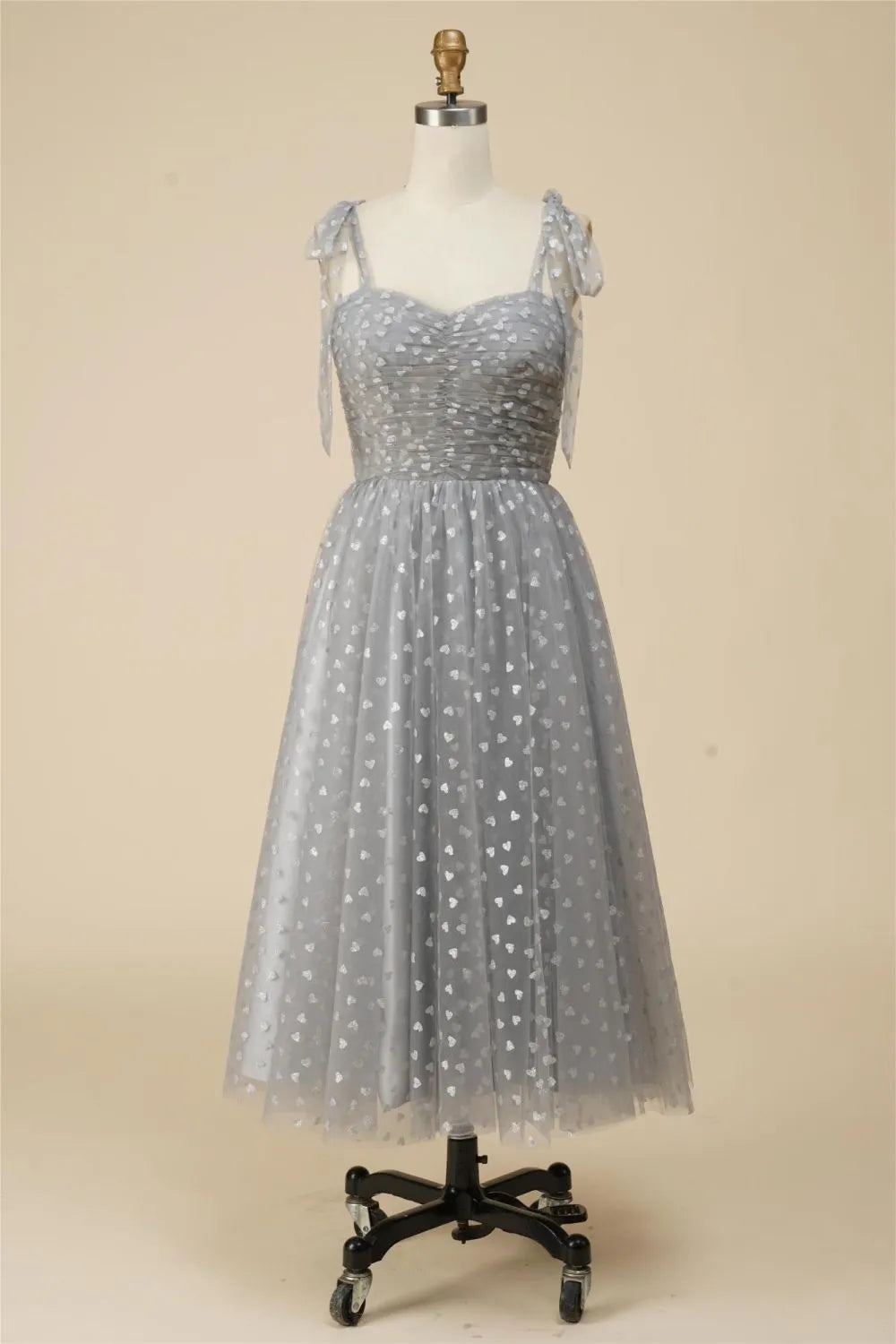 DingJiDress A-Line Tea Length Spaghetti Straps Tulle Party Dress