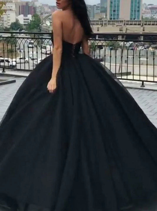 DingJiDress Prom Dresses Ball Gown Sweetheart Organza Sweep Train