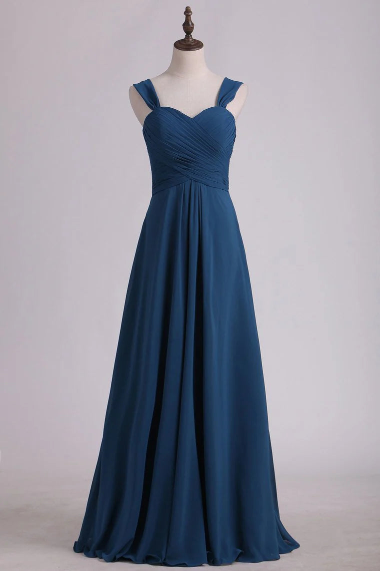DingJiDress Sweetheart Bridesmaid Dresses A Line Chiffon With Ruffles New Arrival