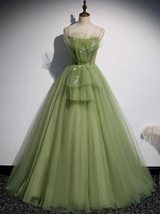 Quinceanera Dress Chic Ball Gown Straps Prom Dress Tulle Floor Length