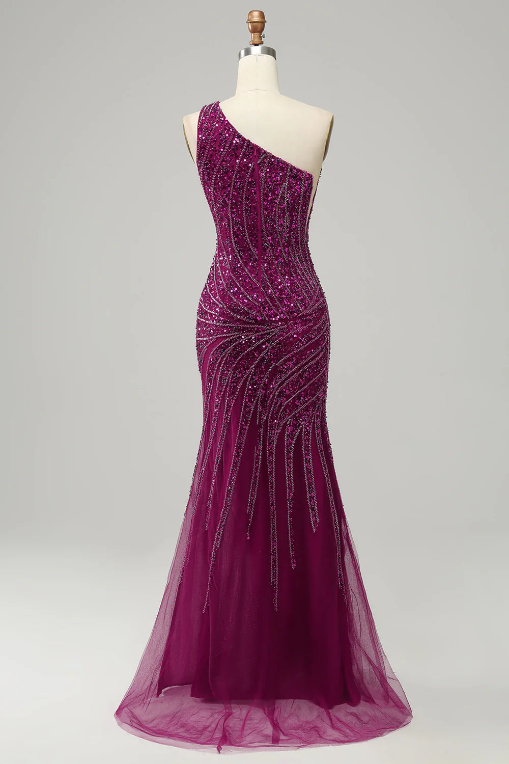 DingJiDress One Shoulder Sequin Prom Dress with Slit
