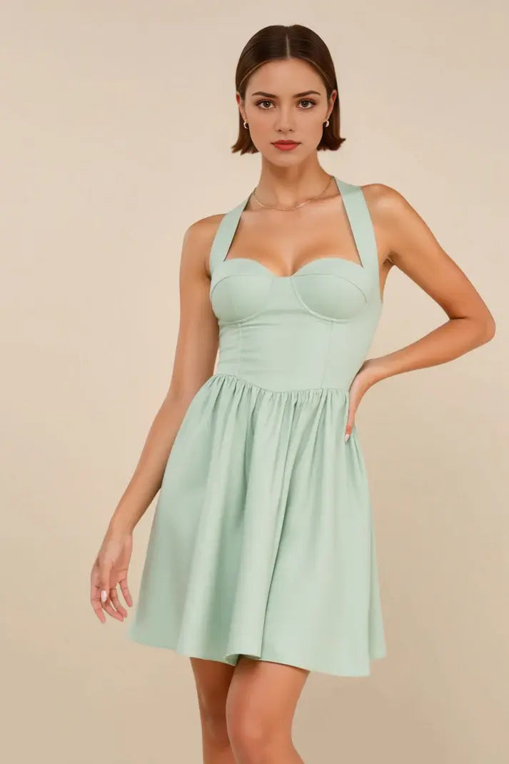 DingJiDress Elegant A-Line Halter Sweetheart Neck Sleeveless Fashion Simple Cocktail Dress New Hot Sale Homecoming Dress