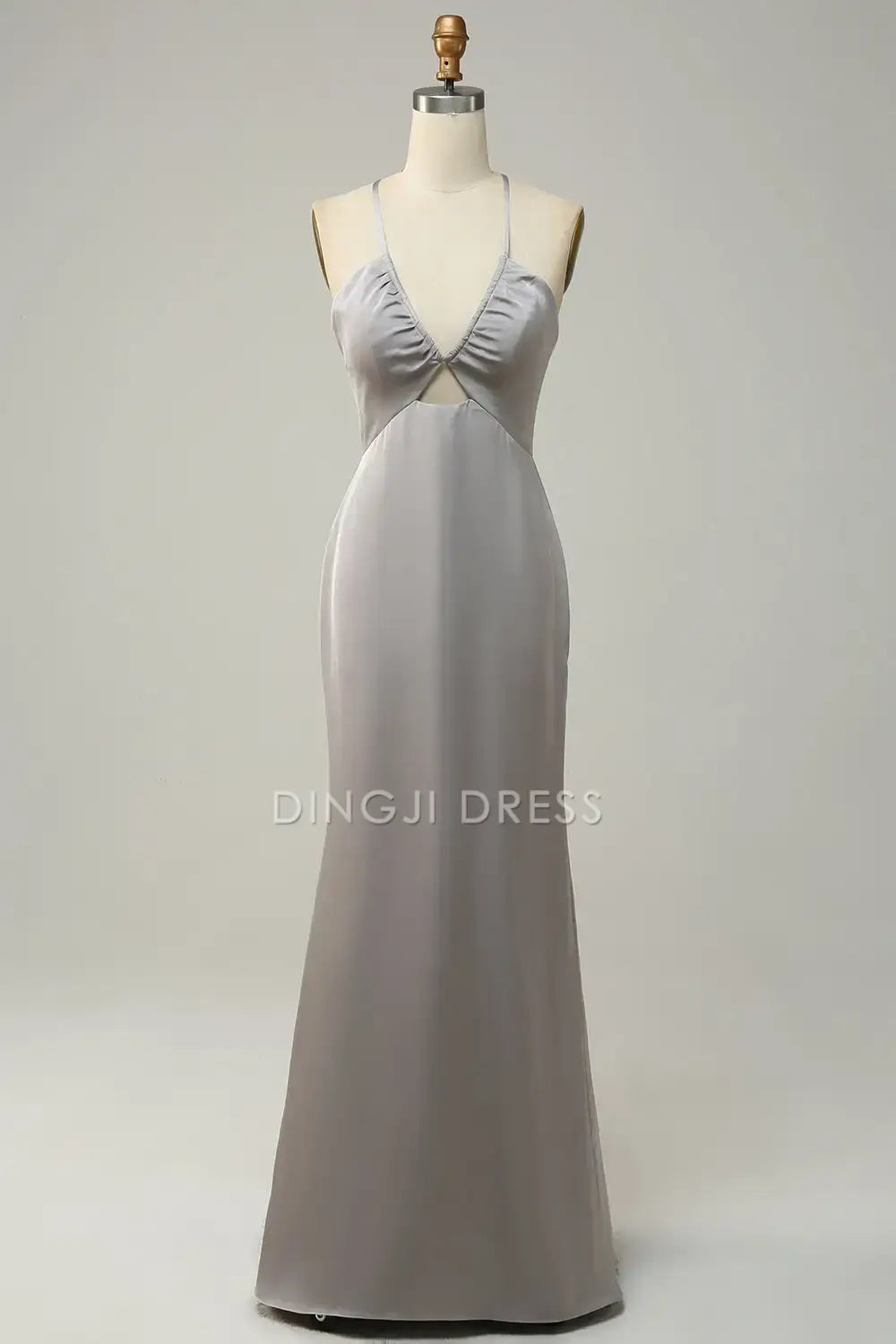 DingJiDress Formal Wear Dresses Mermaid Halter Deep V Neck Keyhole Open Back Charming Party Dress Hot Sale Prom Dress