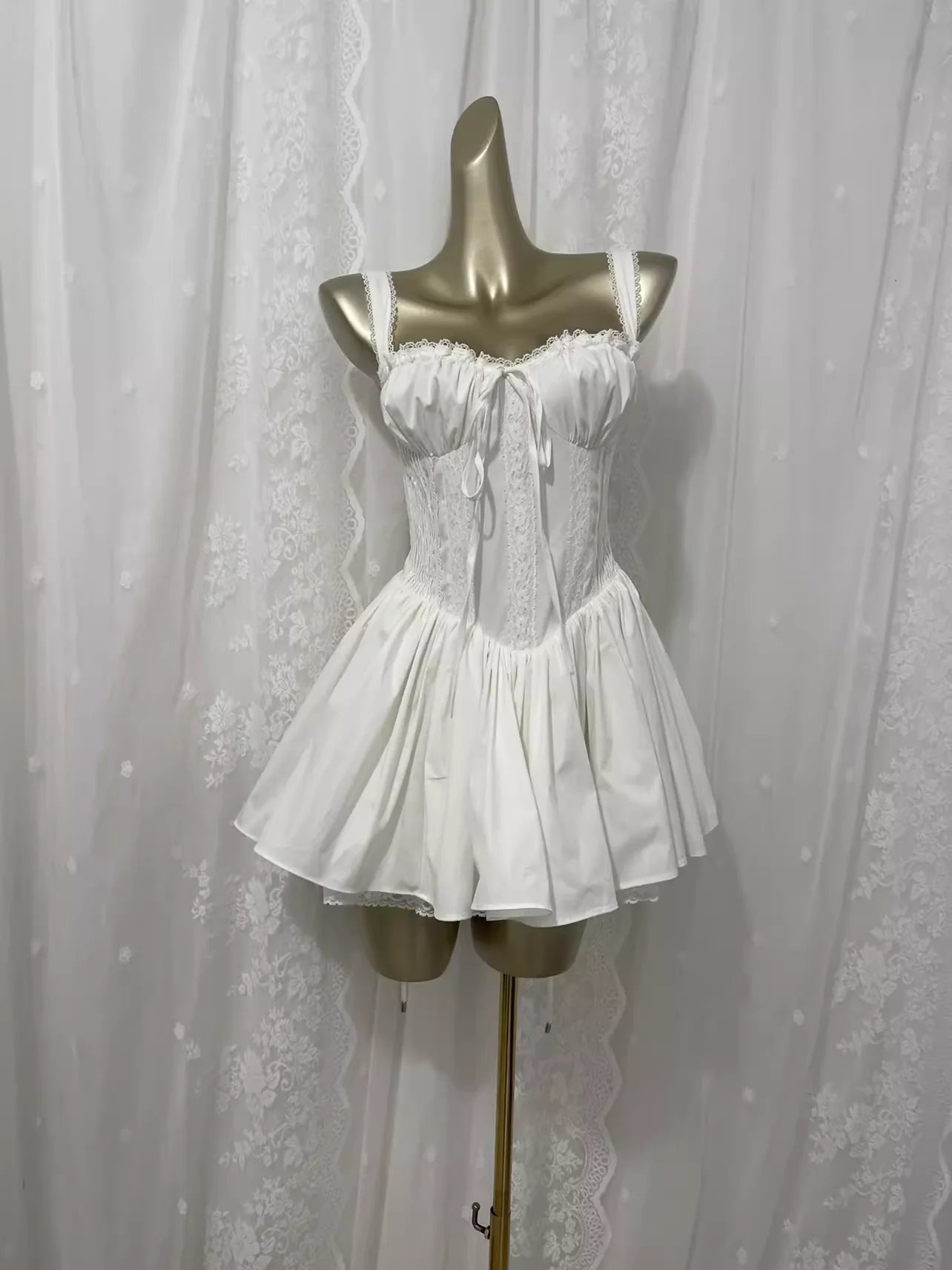 DingJiDress Mini Dress A line Wide Shoulder Straps Sweetheart Neckline Lace Splicing Cute Dress Discount Hot Sale Homecoming Dress