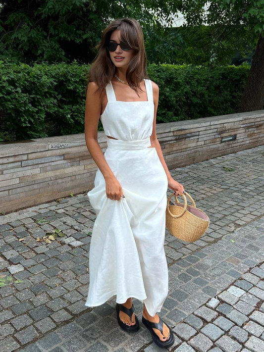 DingJiDress Party Dress A Line Square Neck Sleeveless Minimalism Back Knotted Fashion Hot Sale Prom Dress