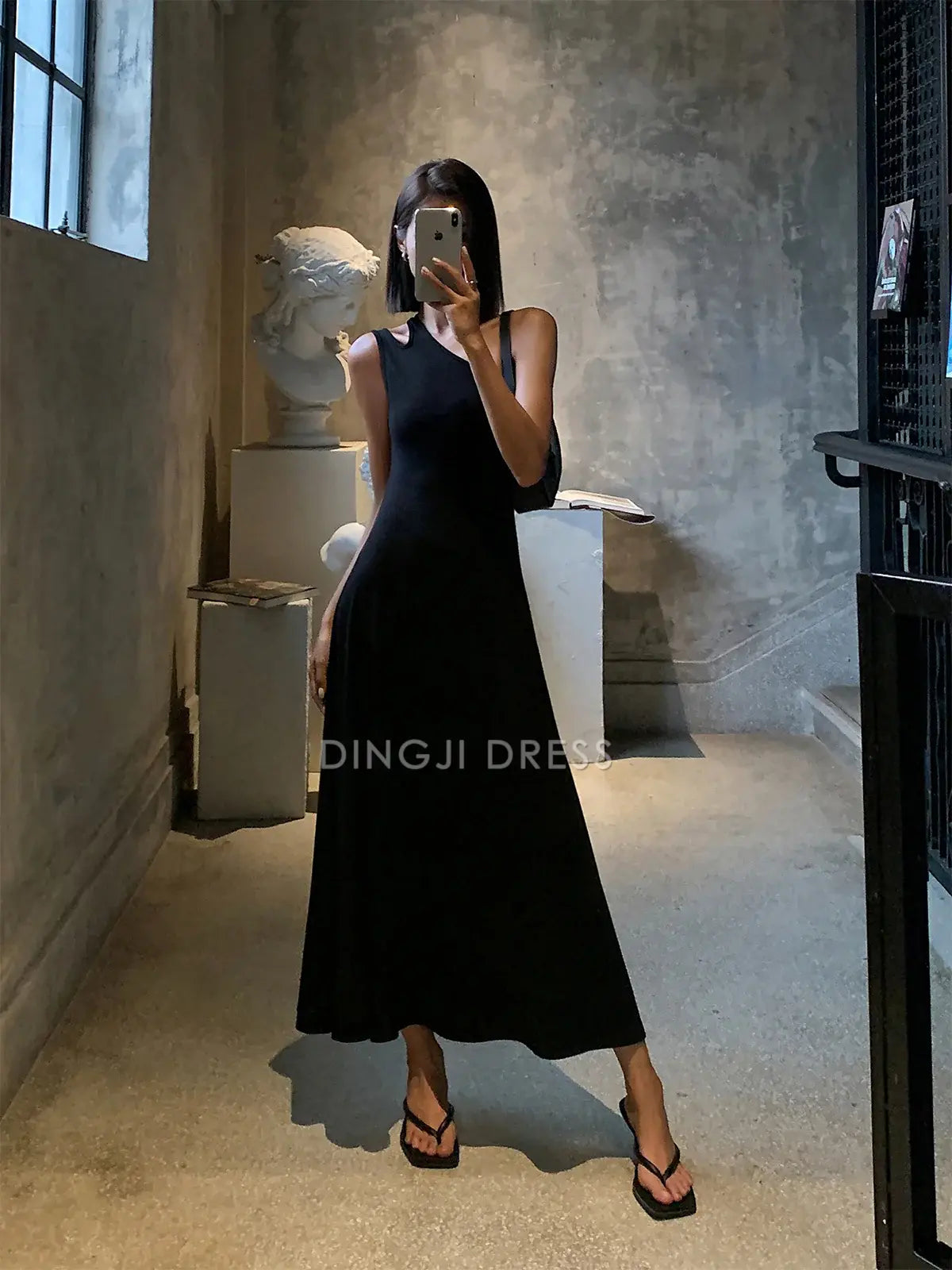 DingJiDress Party Dress Elegant Sheath Cutout One-Shoulder Backless Simple Long Dress Hot Sale Prom Dress