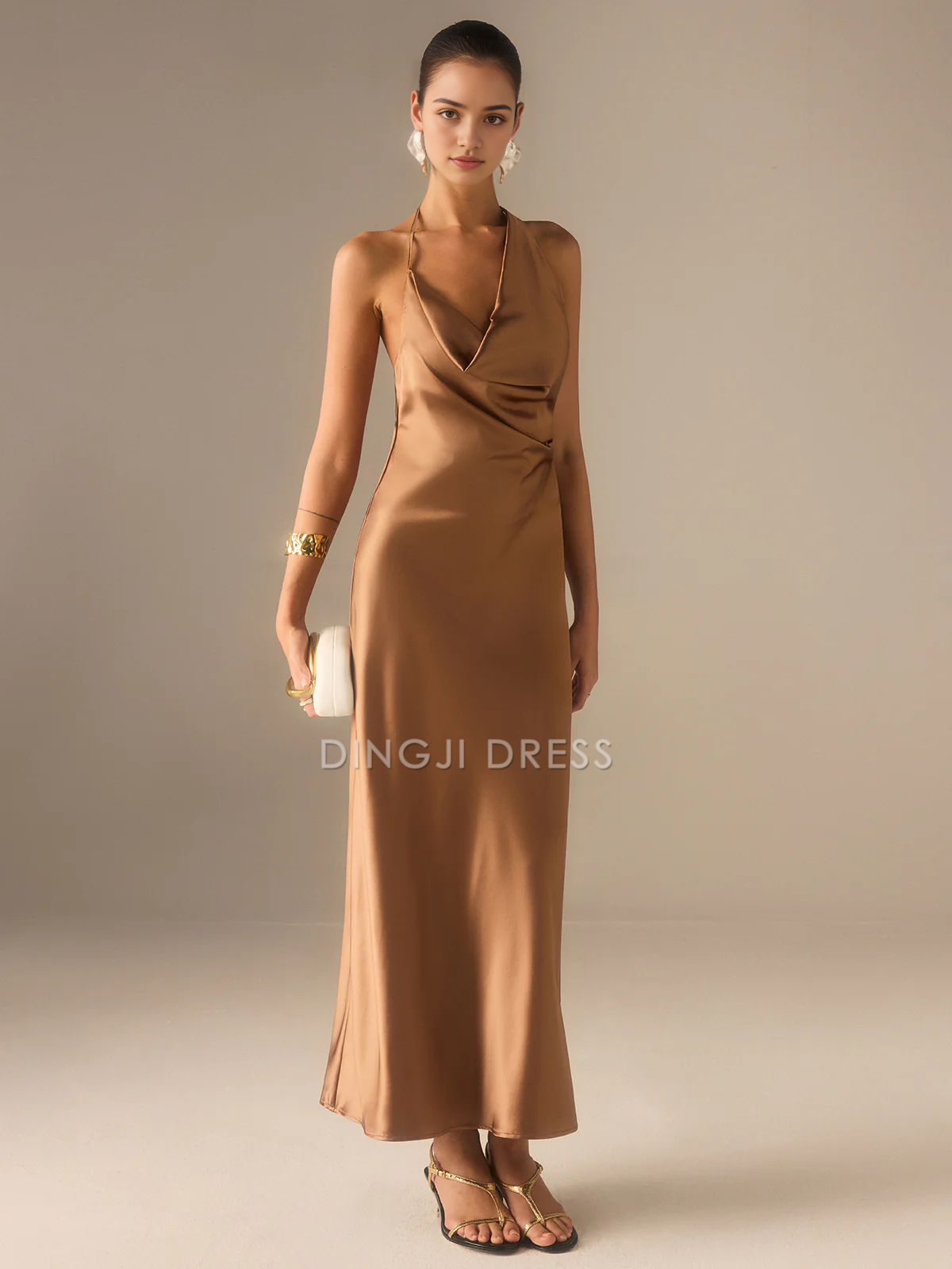 DingJiDress Party Dress Sheath/Column Halter-Neck Backless Sexy Dress Hot Sale Prom Dress