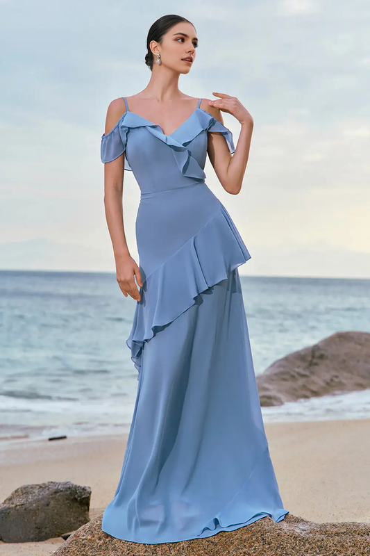 DingJiDress Hot Sale Prom Dress Mermaid Spaghetti Strap Cold Shoulder layering Ruffles Backless Fashion Long Formal Dresses
